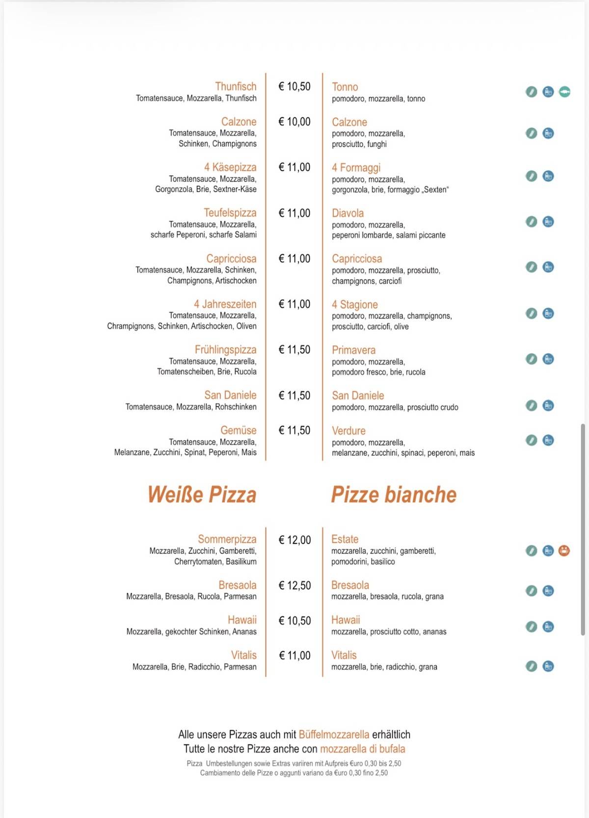 Menu di Ristorante Pizzeria Tie Break 