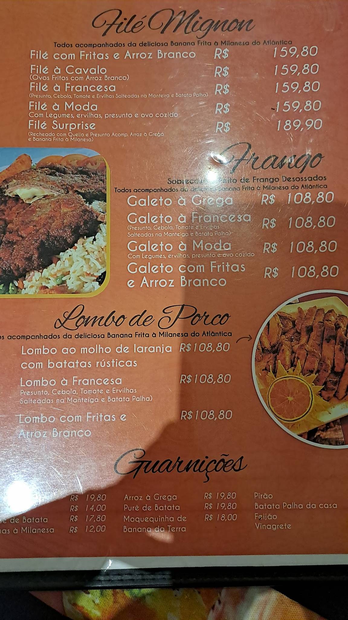 Restaurante Atlântica Vitória cardápio