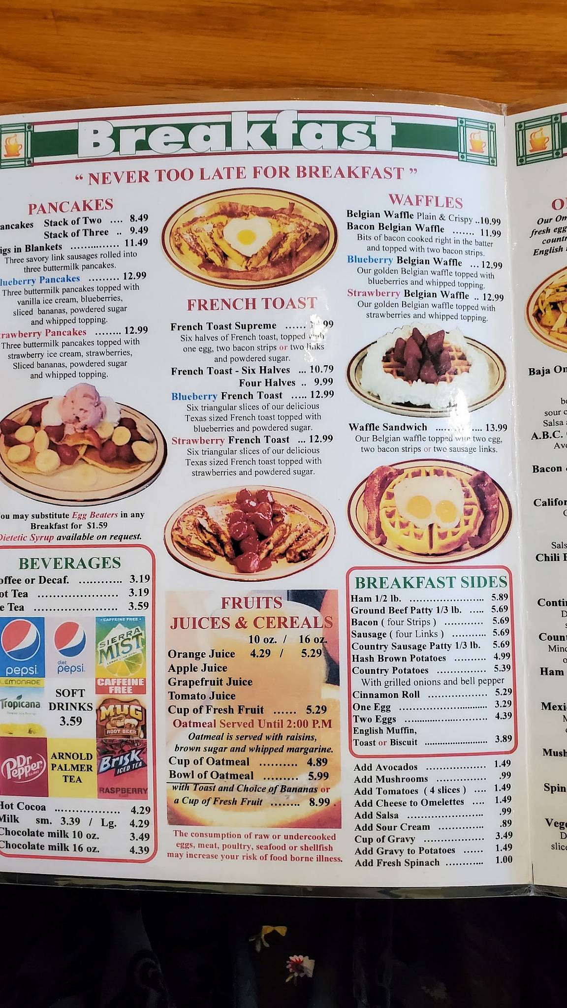 Menu at Vittles Family Restaurant, Anderson