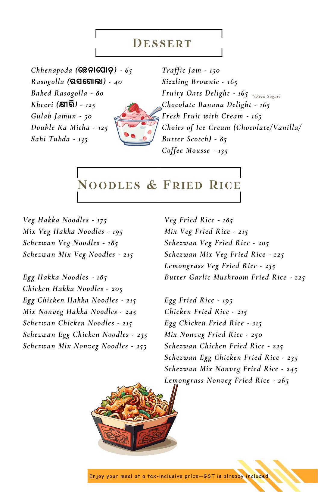 Vreehi - Multi Cuisine Restaurant (Odia, Bengali, Indian, Chinese & Continental) in Ranchi menu