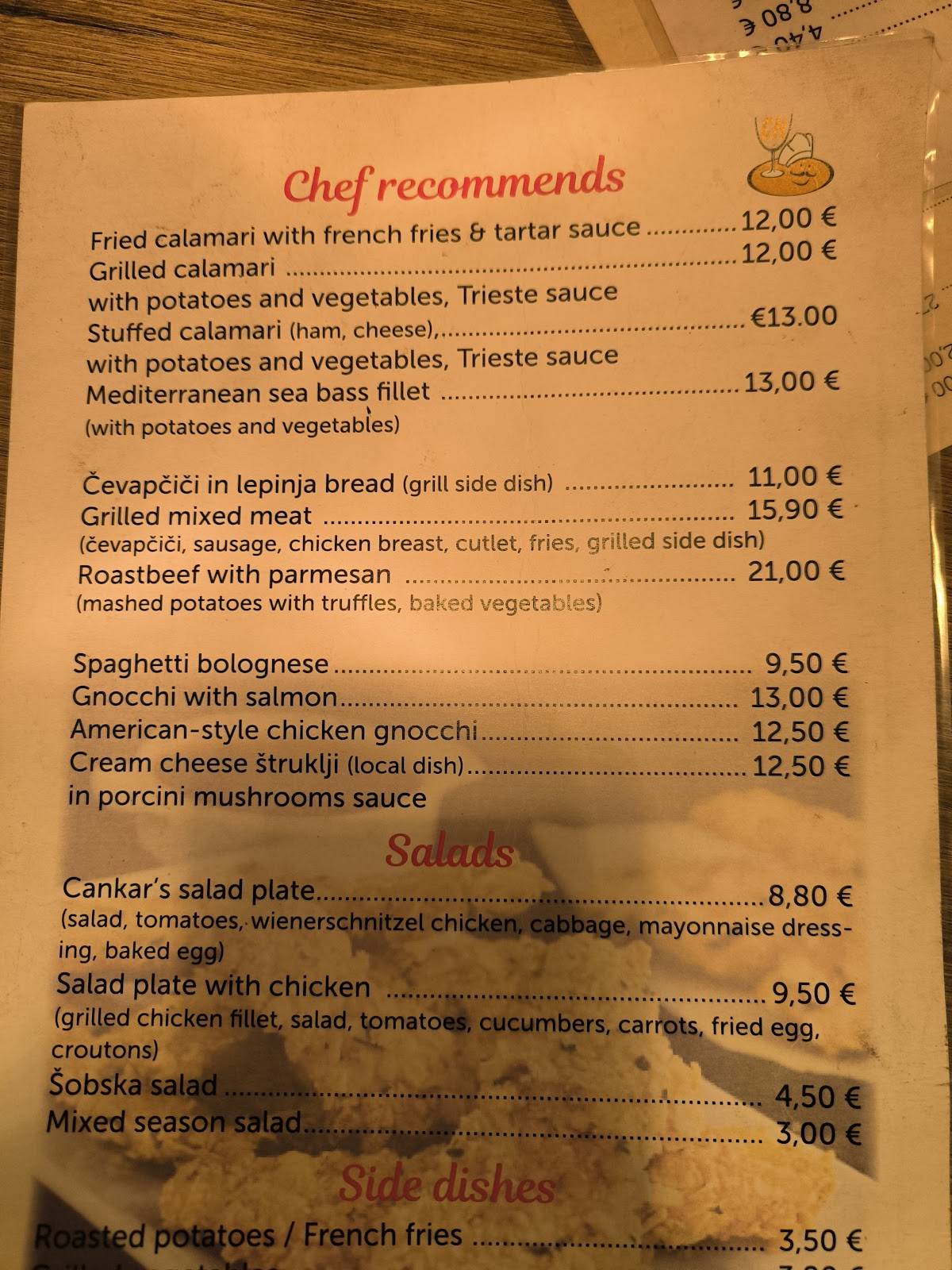 Menu di Cankarjev Hram 