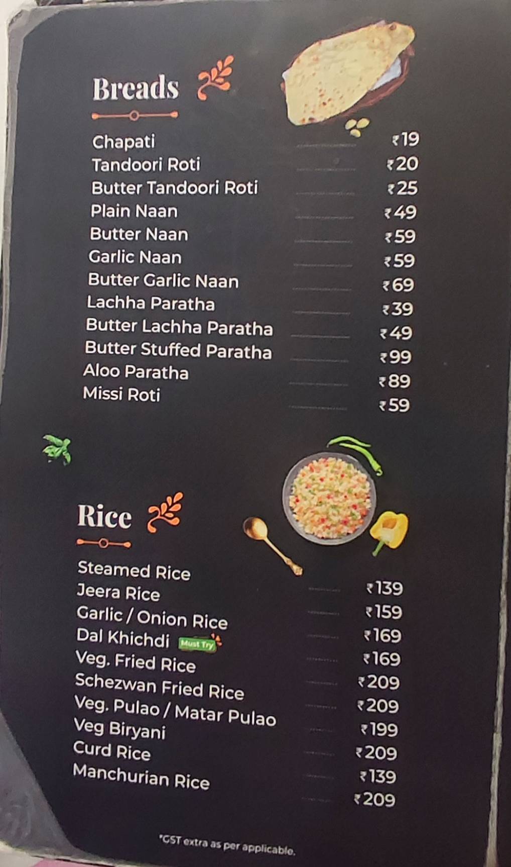 Vyanjanam The Taste Of India menu