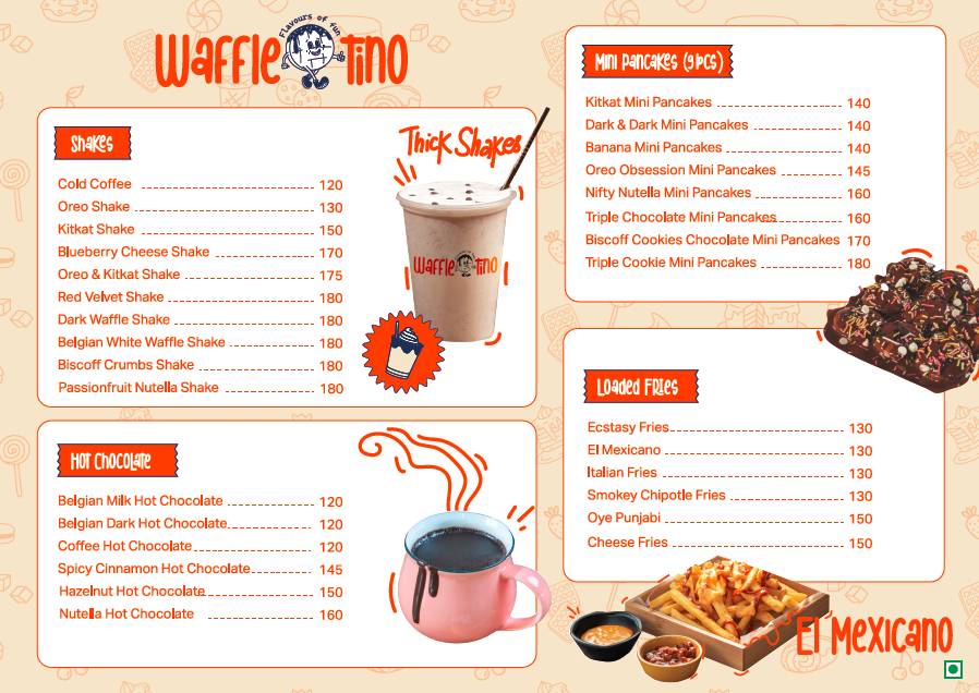 Waffletino belgian waffle menu