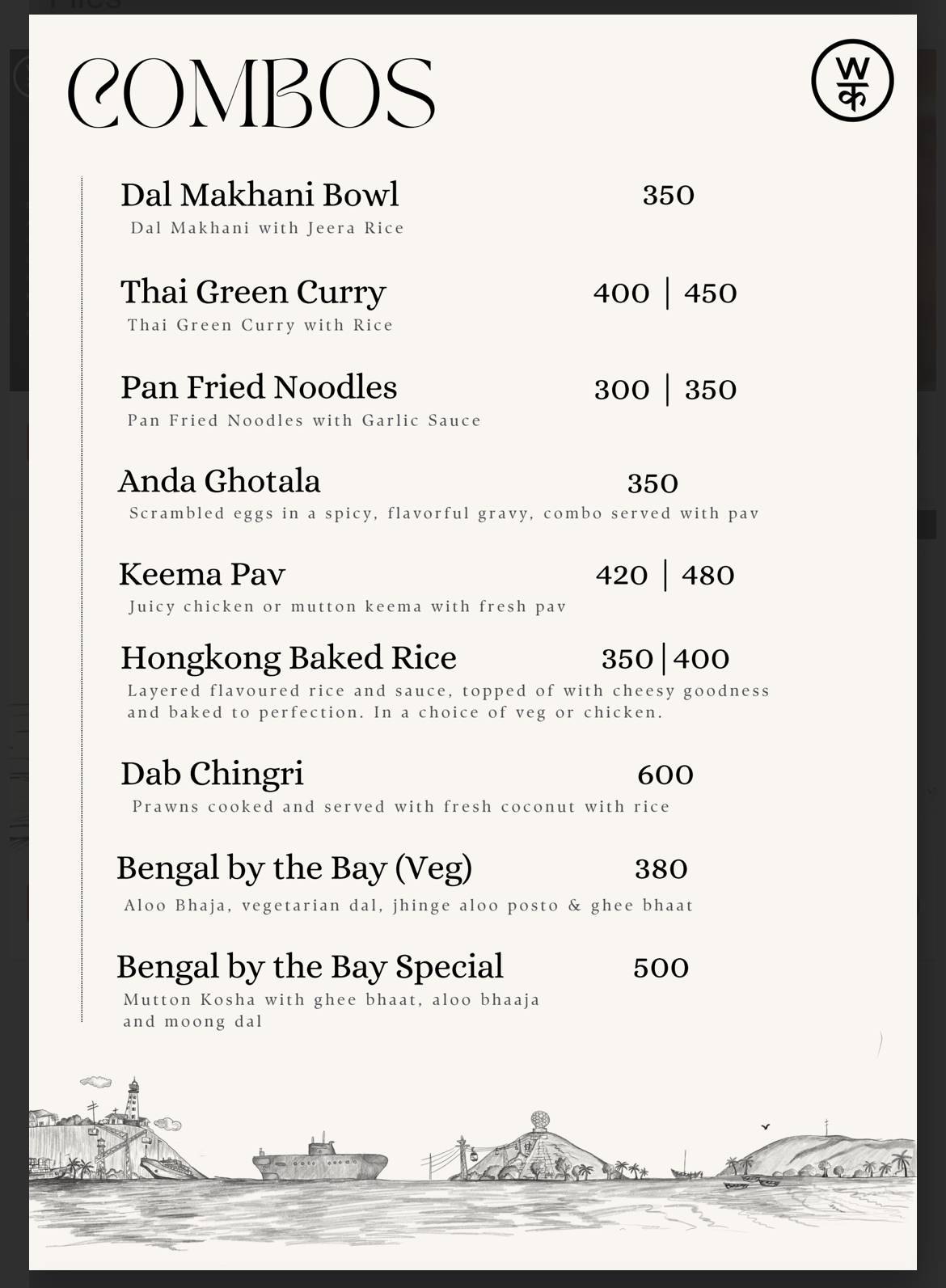 Waltair Kitchen - Restaurant menu