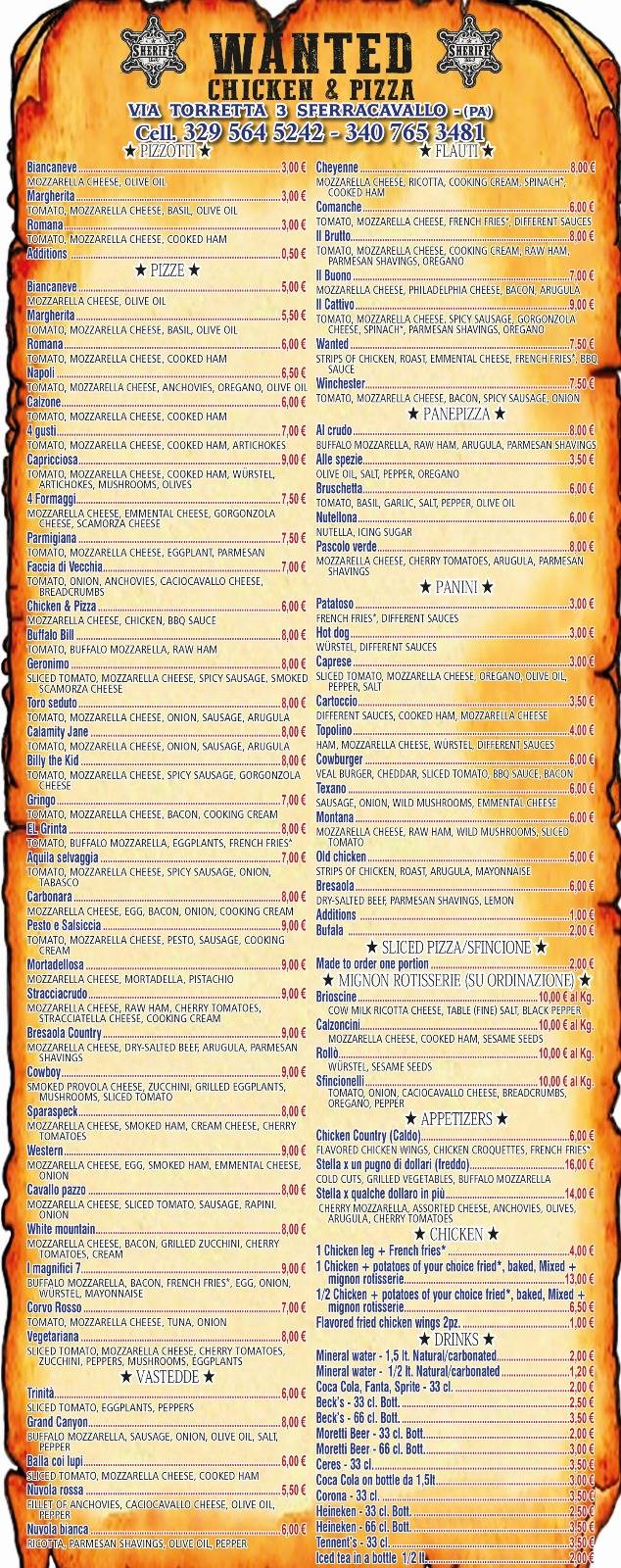 Menu di Wanted Chicken 