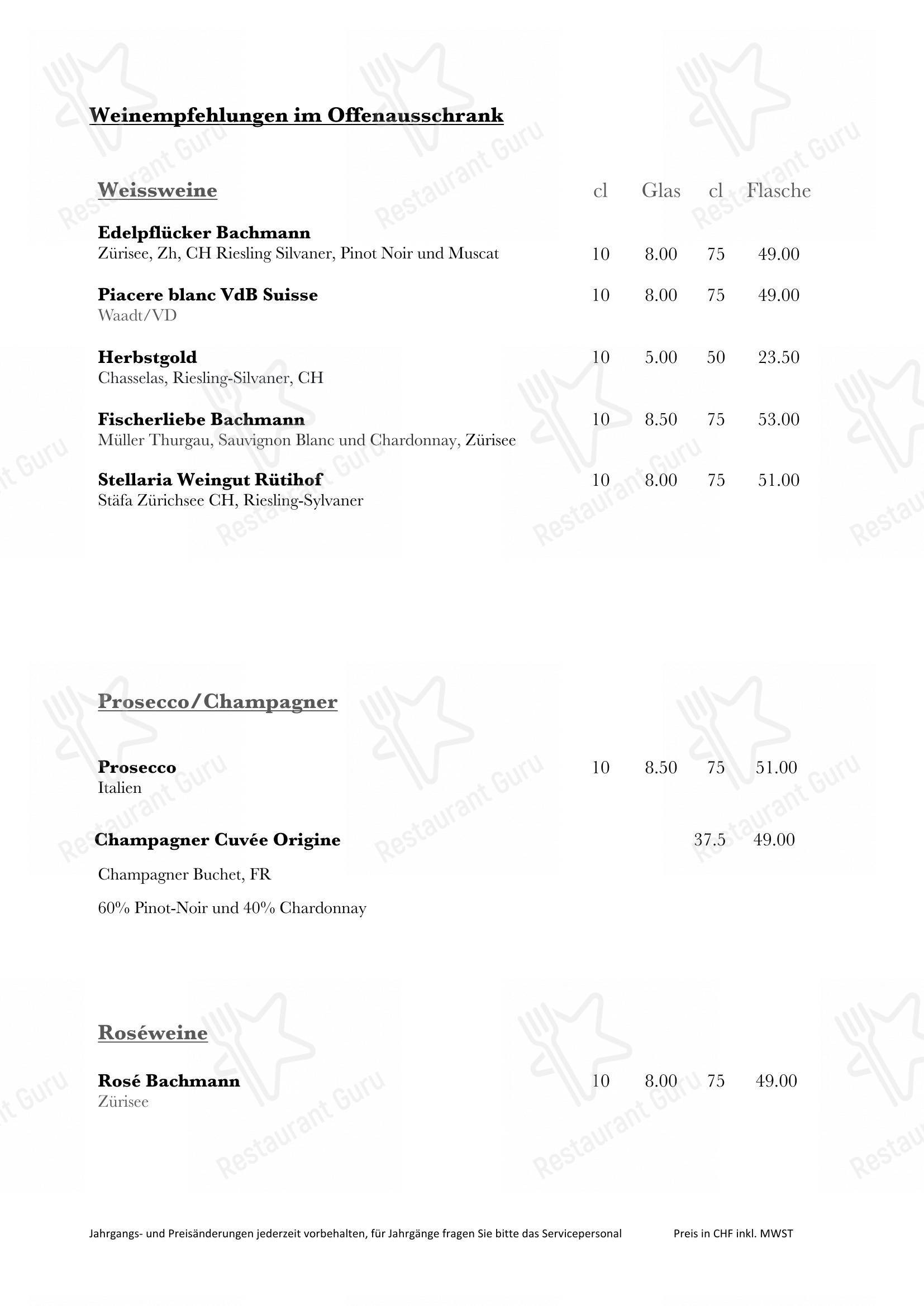 菜单 per Weinschenke in Gossau