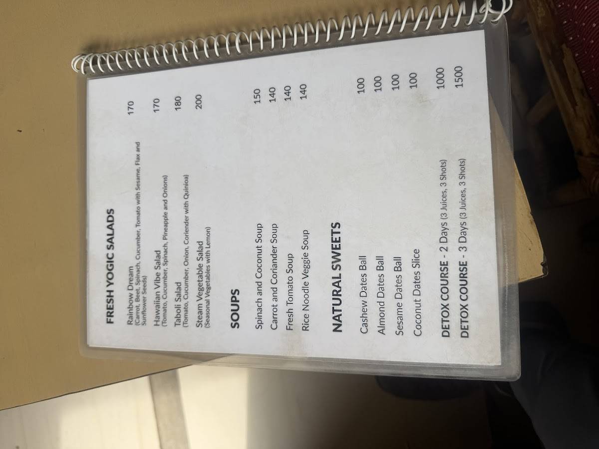 WheatGrass Cafe menu