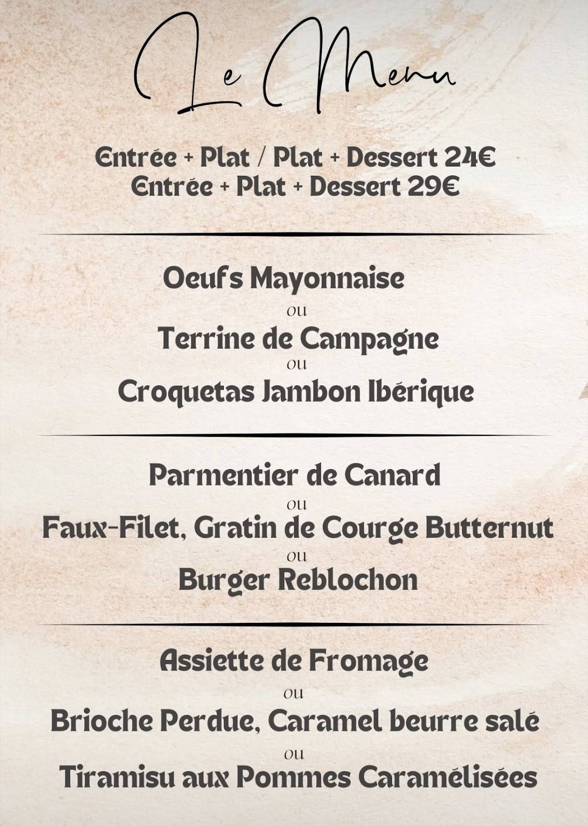 Menu de Why Not
