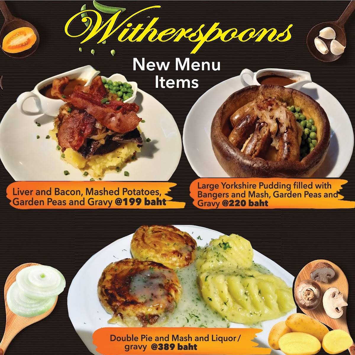 Menu At Witherspoons Buakhao Pub & Bar, Pattaya City, 365 Soi Buakhao