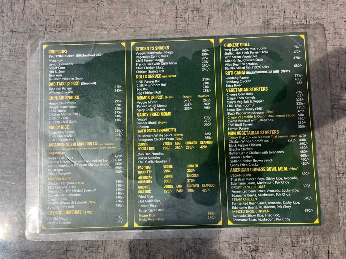 Wok Singh menu