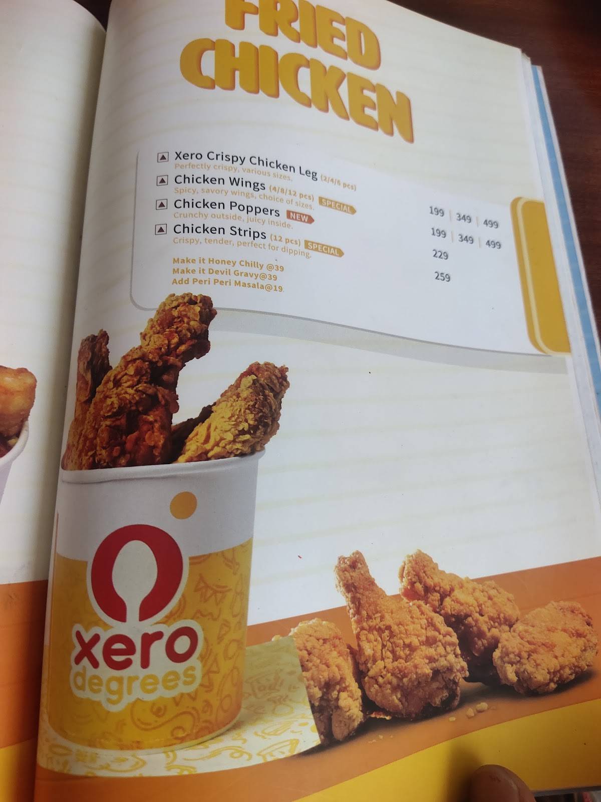 Xero Degrees menu