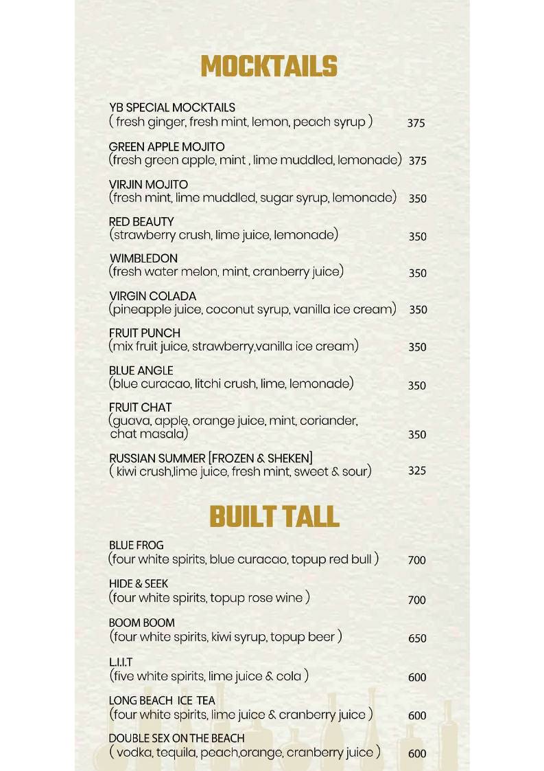 Ya Basa -Taproom & Kitchen menu