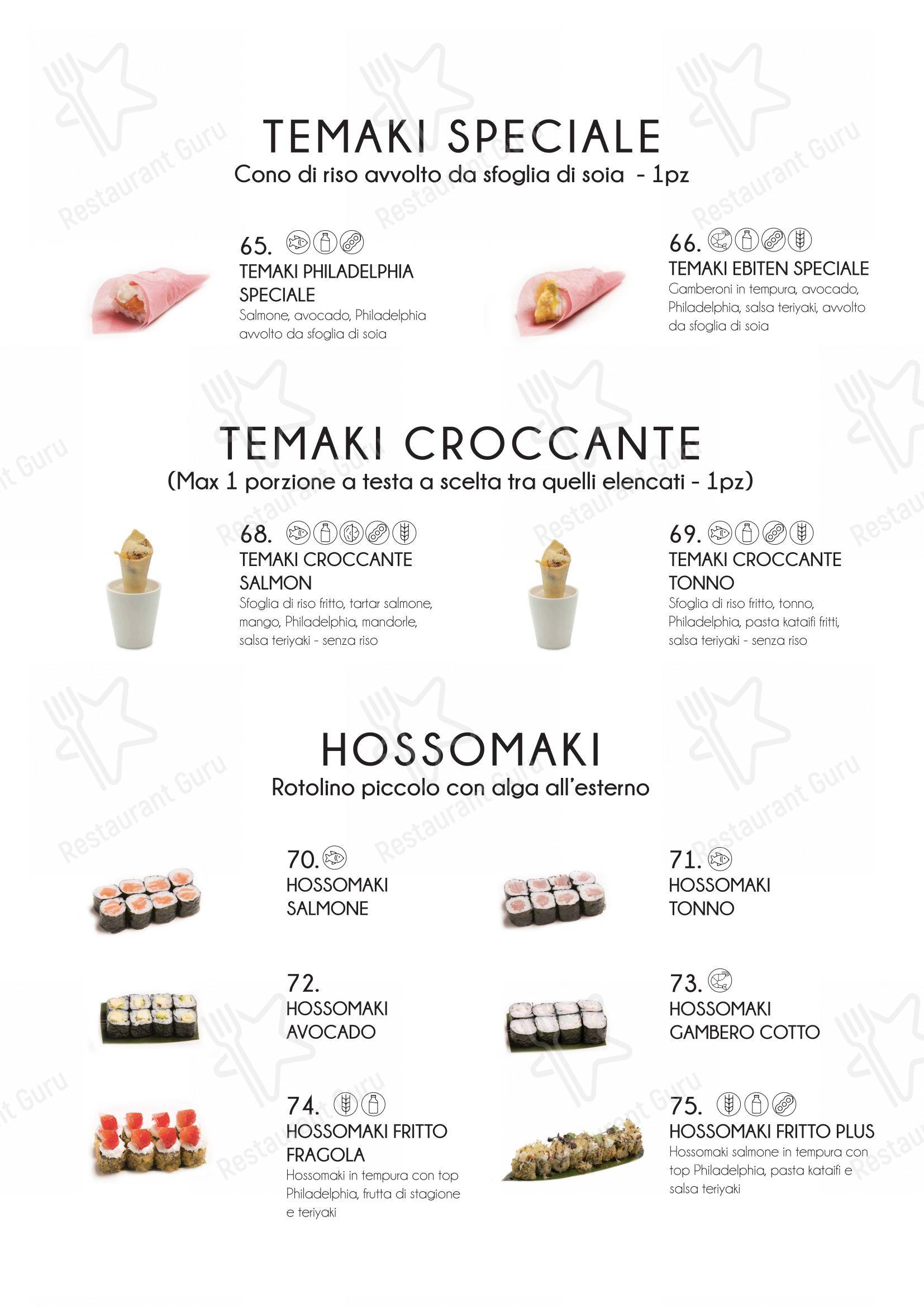 Yama Sushi Experience in Genova - Menu bar