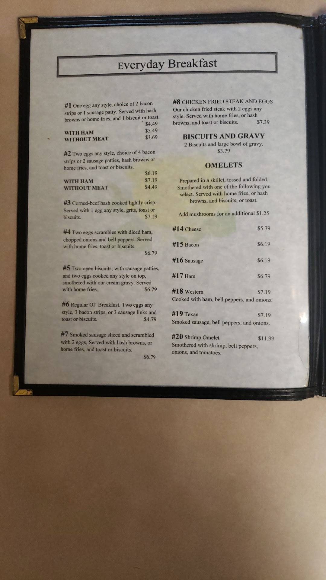 Menu At Yellow Rose Cafe, Seven Points, 229 N Seven Points Blvd