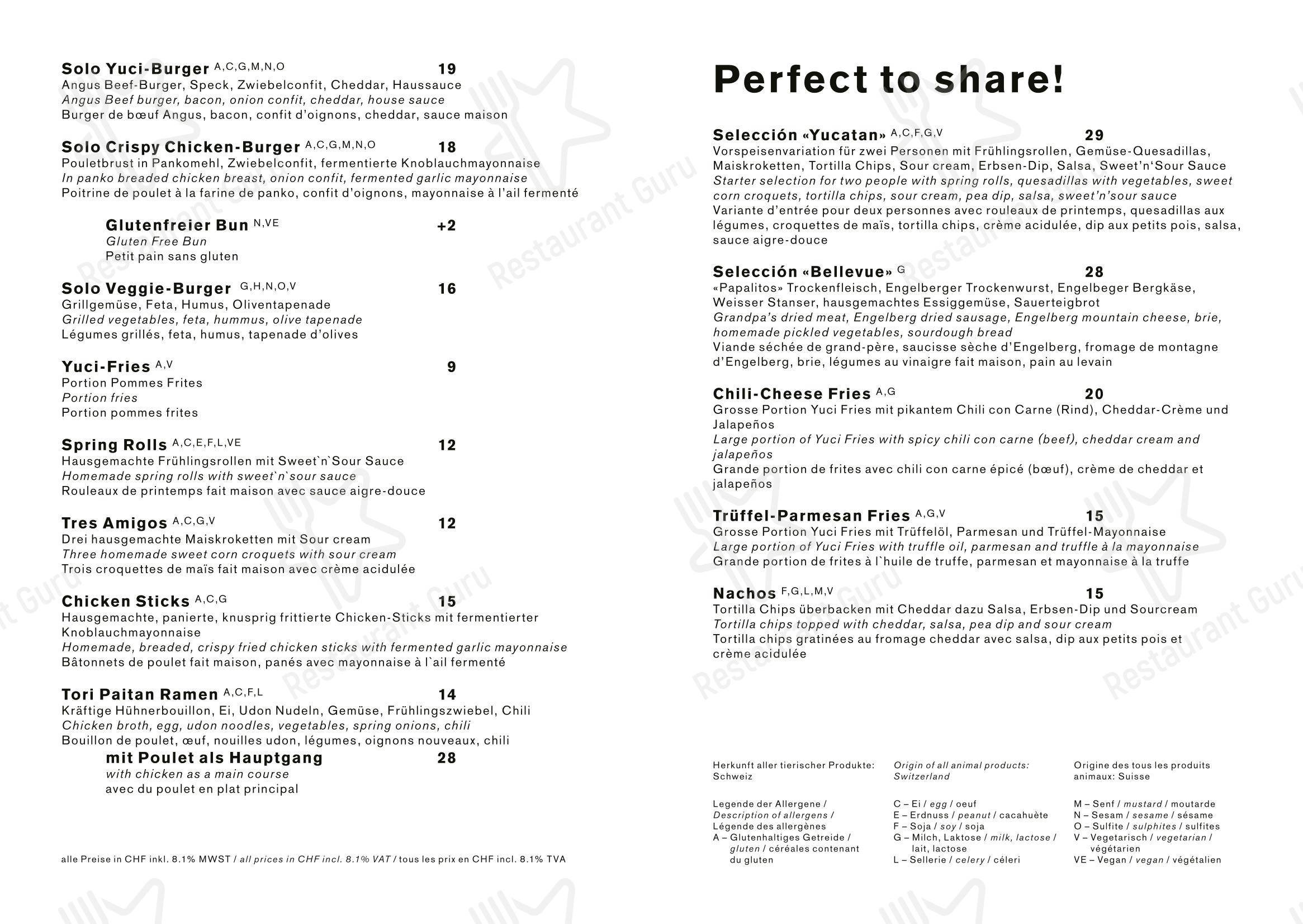Menu di Yucatan Kitchen&Bar - Коктейльная карта