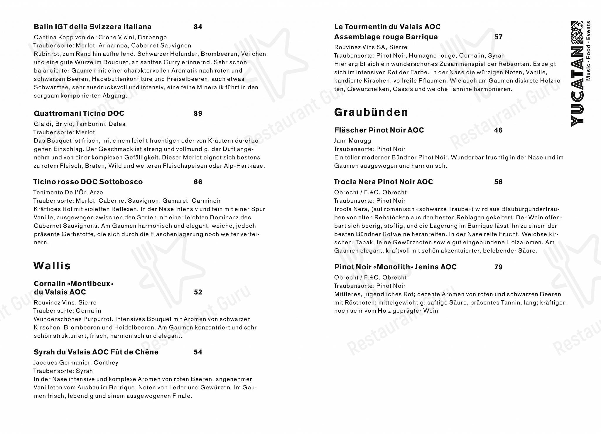 Lunch Menu per Yucatan Kitchen&Bar pub & bar