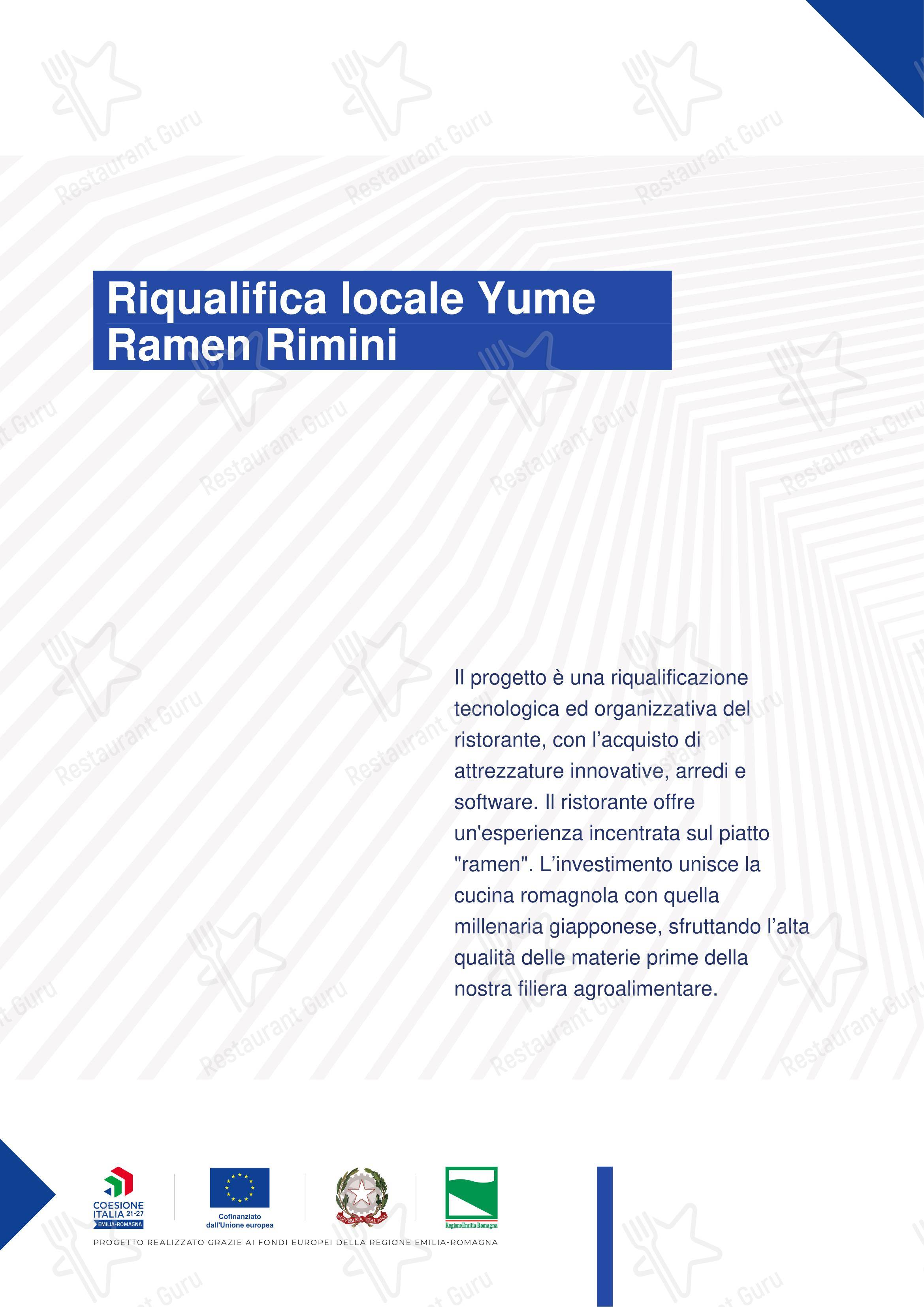 Menu di Yume Ramen | Rimini - Menu