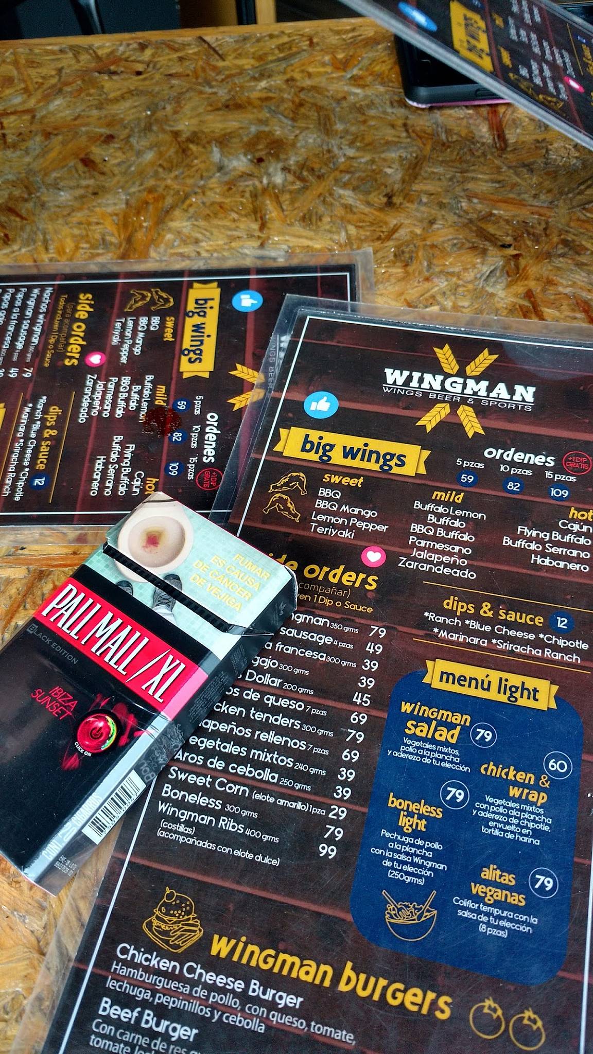 Carta del restaurante Wingman, Zapopan, Av. De Los Cerezos