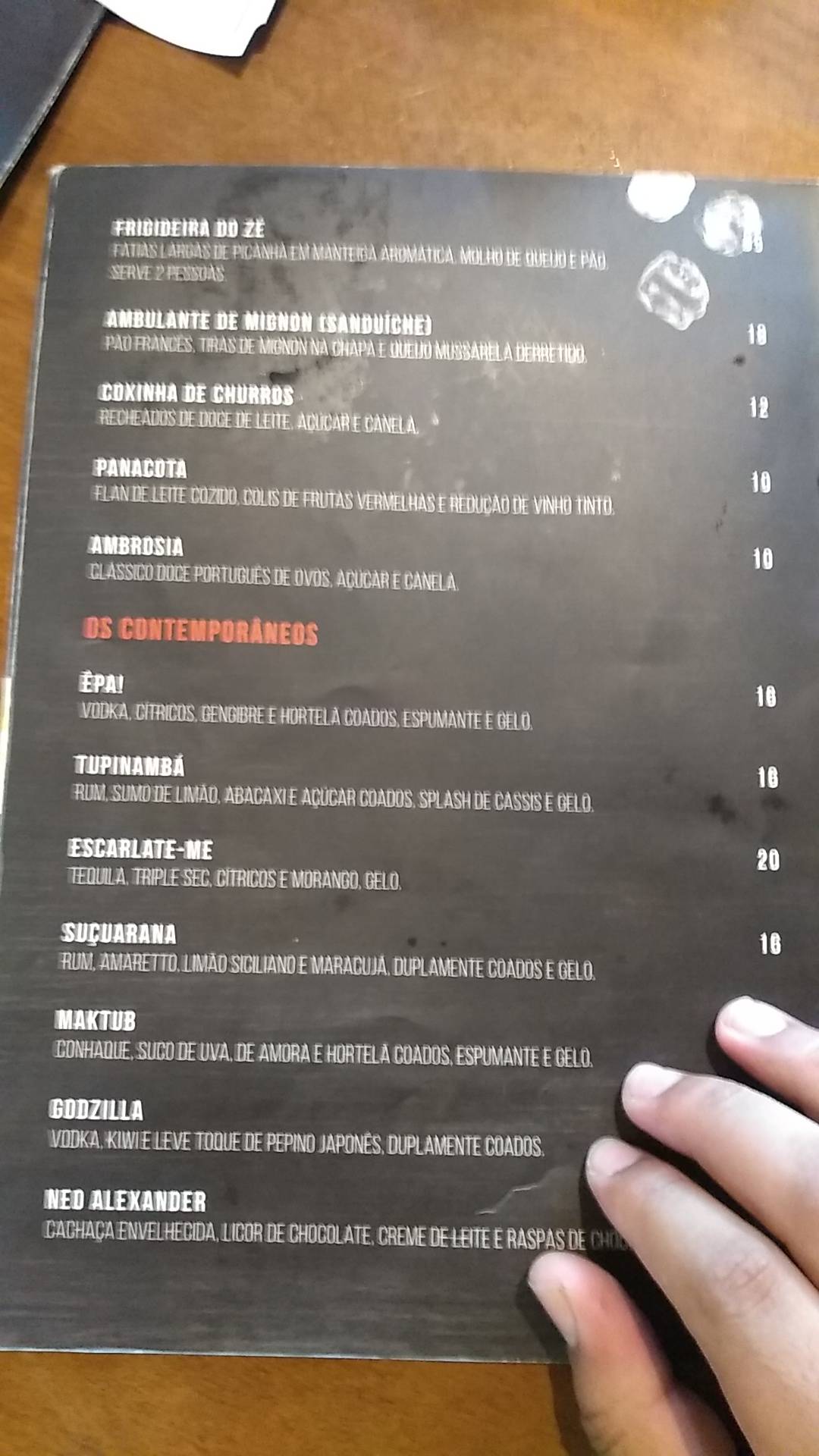 Bar Zépelin cardápio
