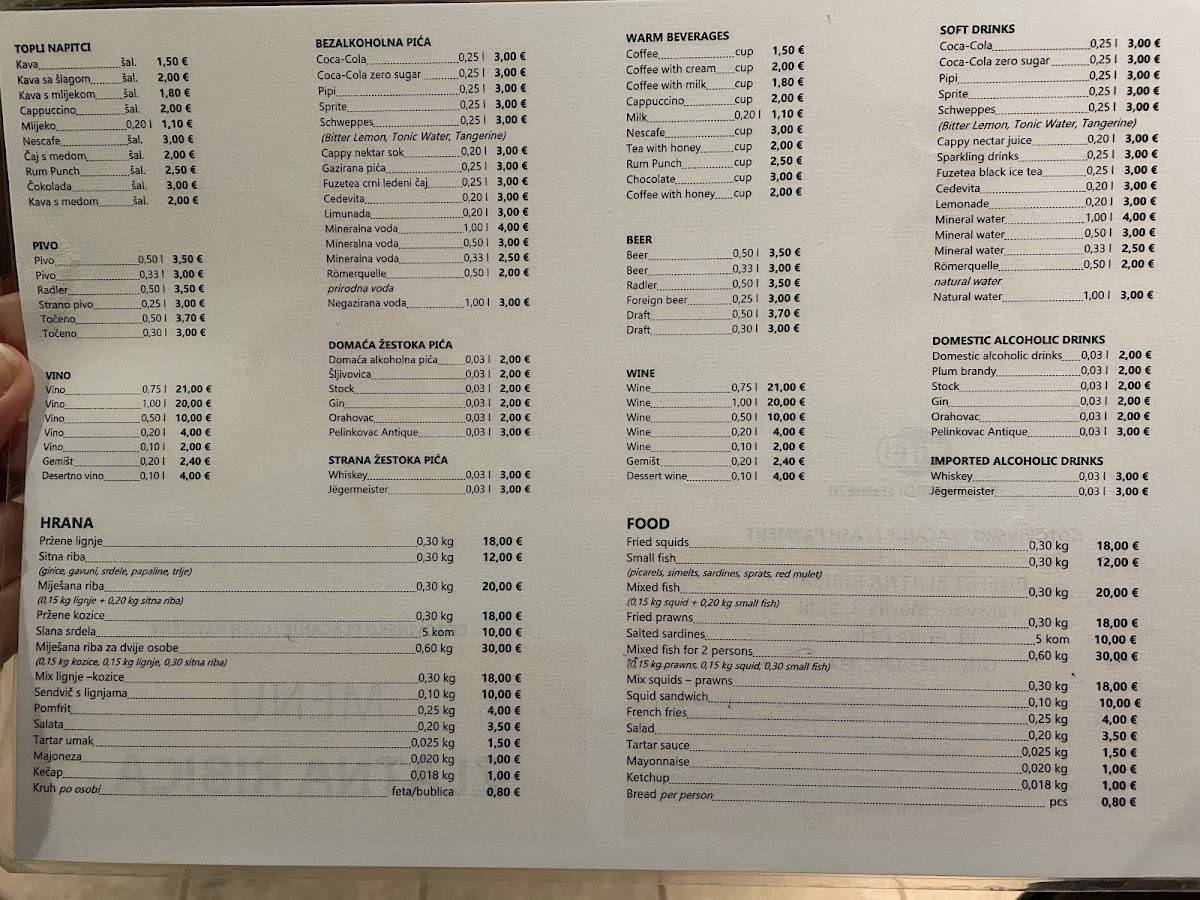 Menu de Zlatna ribica