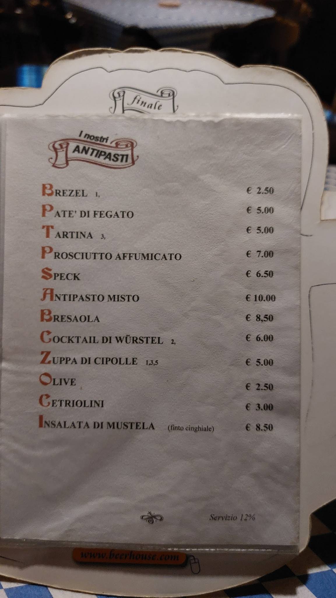 Menu di Birreria Ristorante Tedesco Zum Loeweneck 