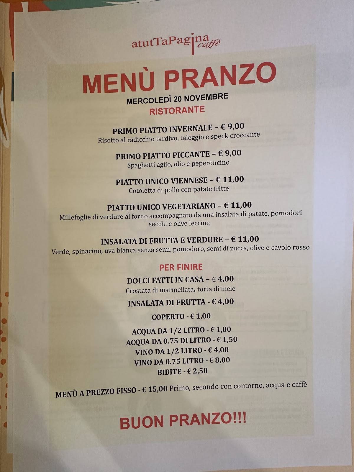 Menu di atutTaPagina caffè 