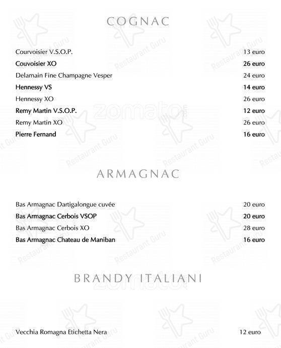 Menu de Massimo Riccioli