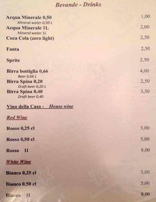 Menu di Rosso Tiziano 
