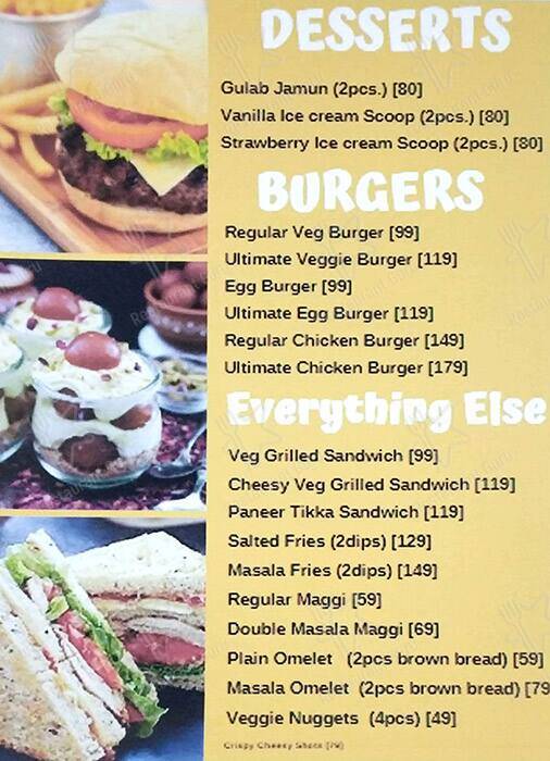 Hungrys Nights menu