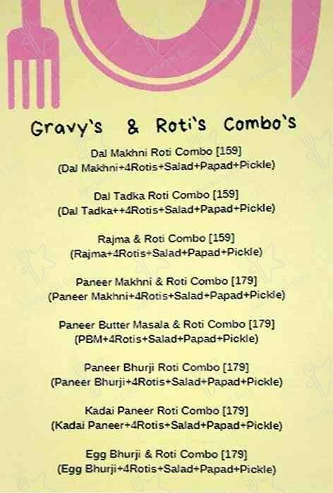 Hungrys Nights menu