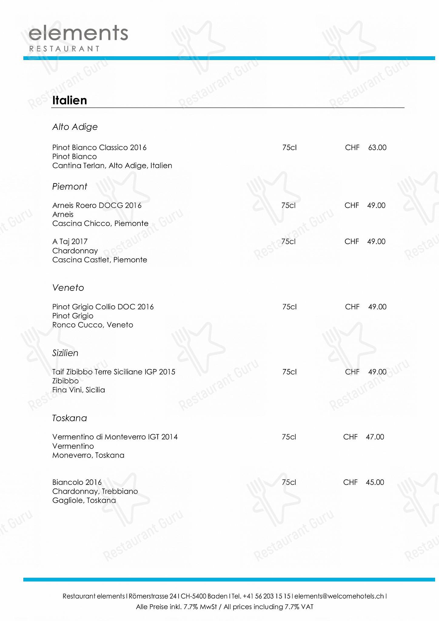 OUR MENU per Restaurant elements in Baden