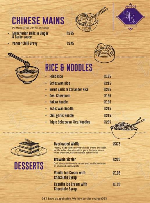 Amigos menu