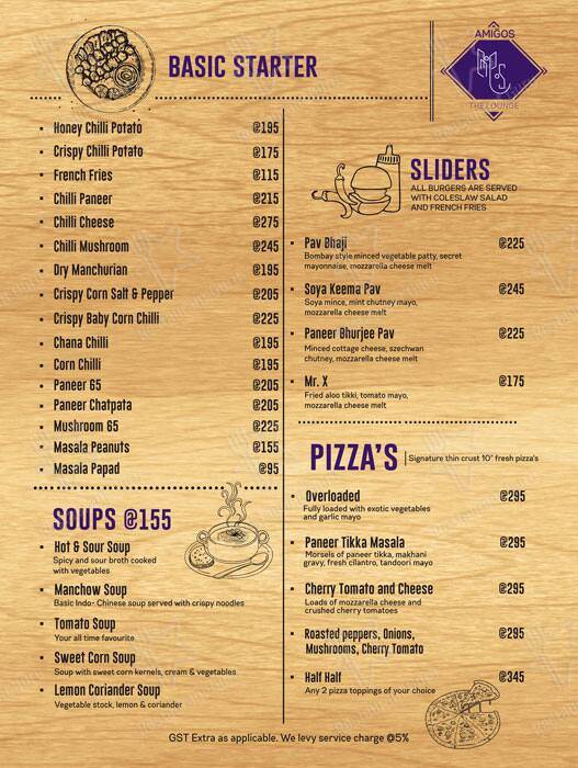 Amigos menu