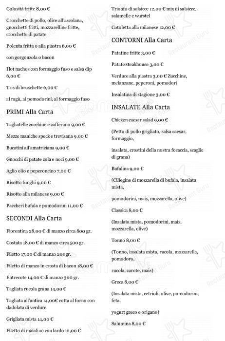 Menu di Baia Luna 