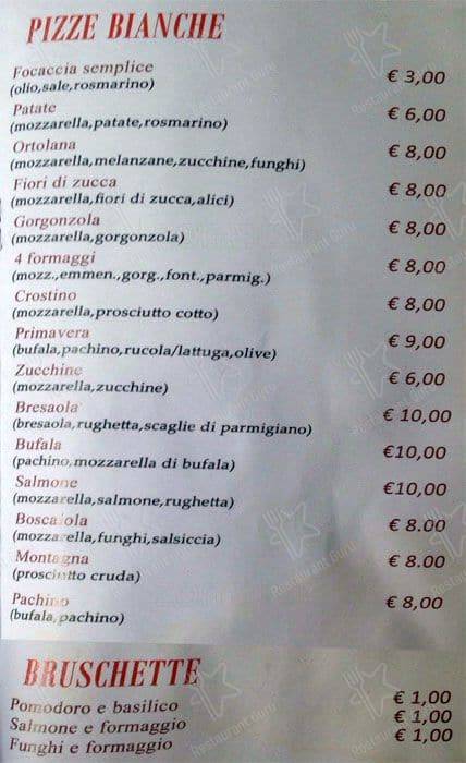 Menu di Gran Forno Lucarelli 