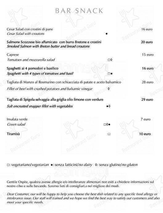 Menu de Massimo Riccioli