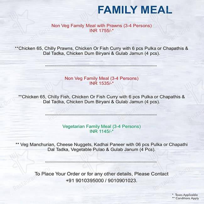 Oriental Pavilion menu