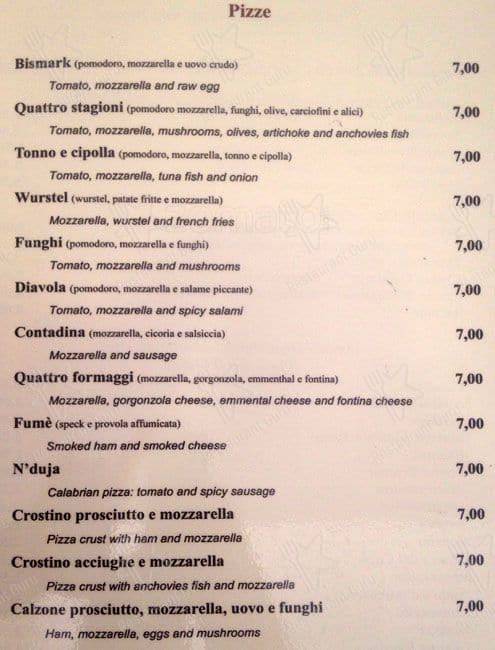 Menu di Rosso Tiziano 