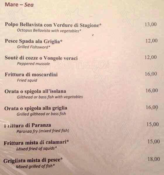 Menu di Rosso Tiziano 