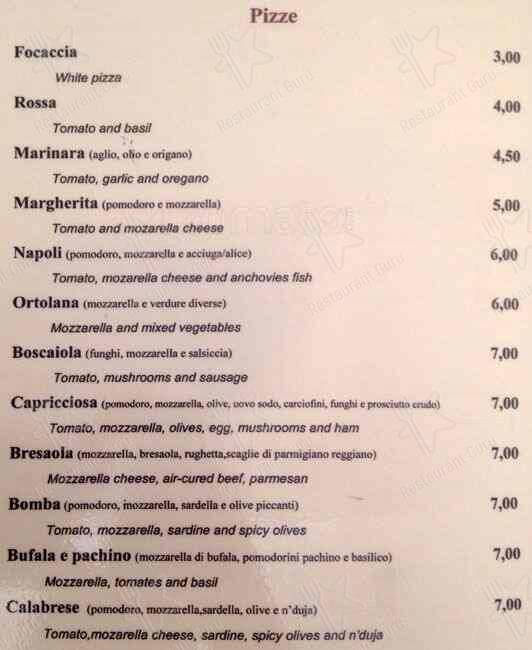 Menu di Rosso Tiziano 