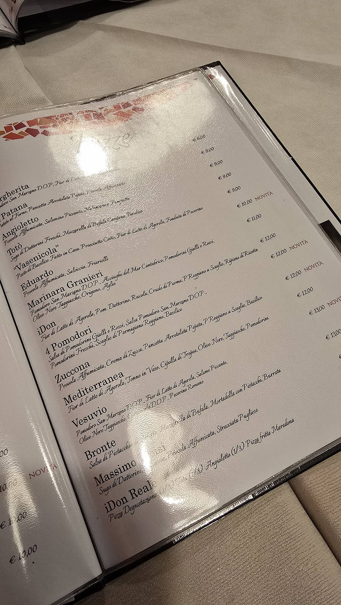 Menu di iDon Padova 