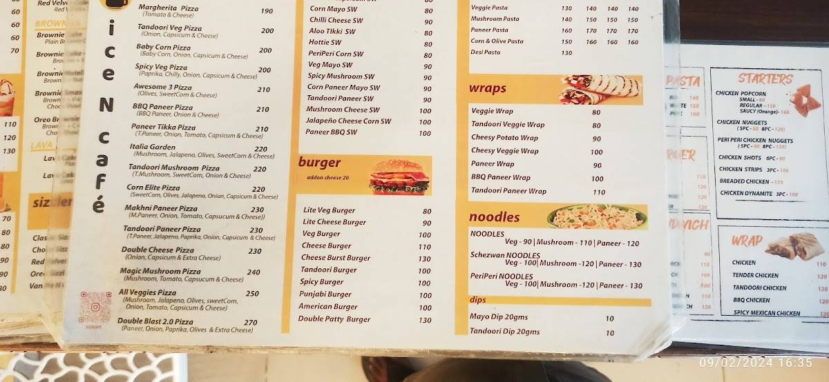 ice N cafe menu