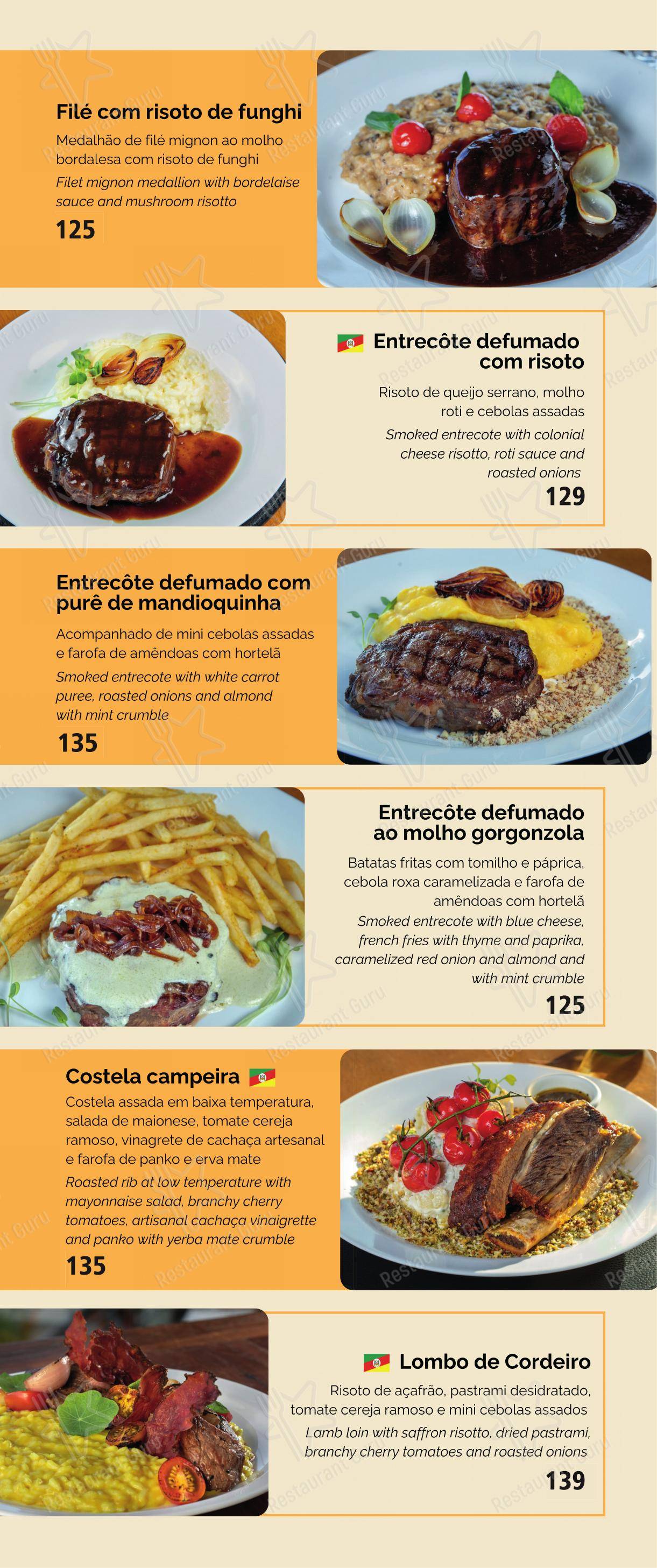 360 POA Gastrobar em Porto Alegre - Menu