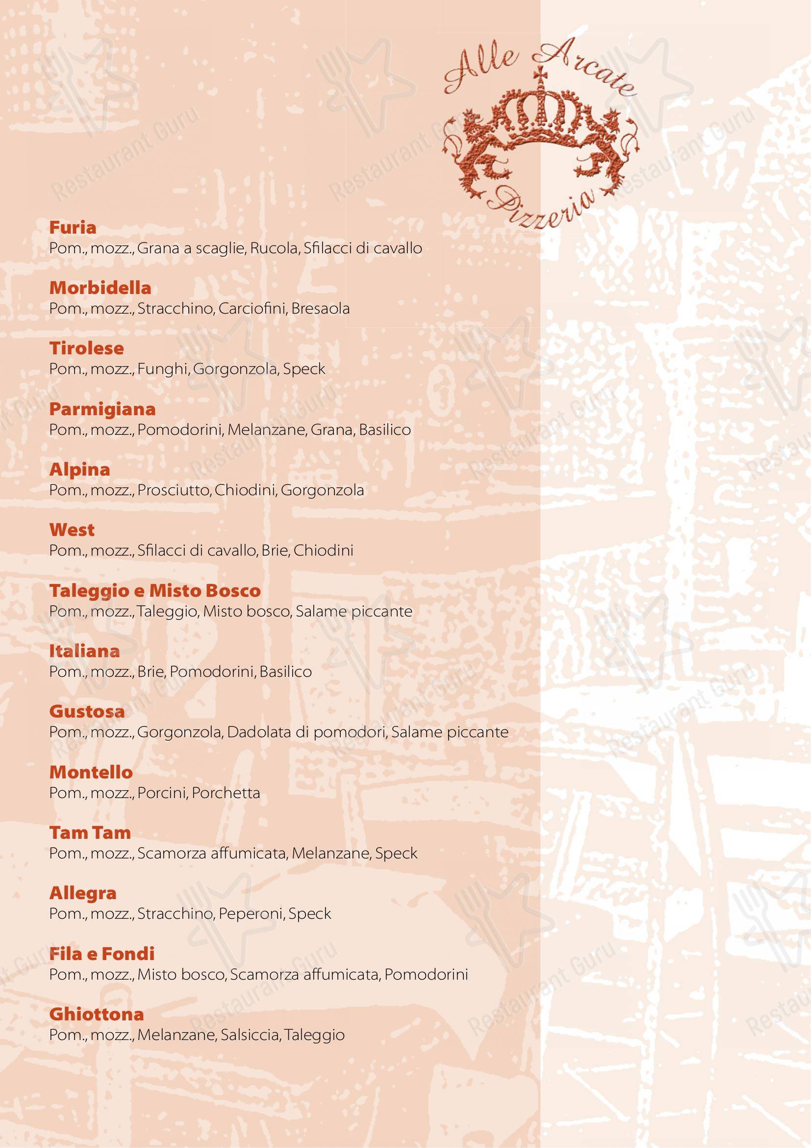 Alle Arcate in Santa Maria di Sala - Menu