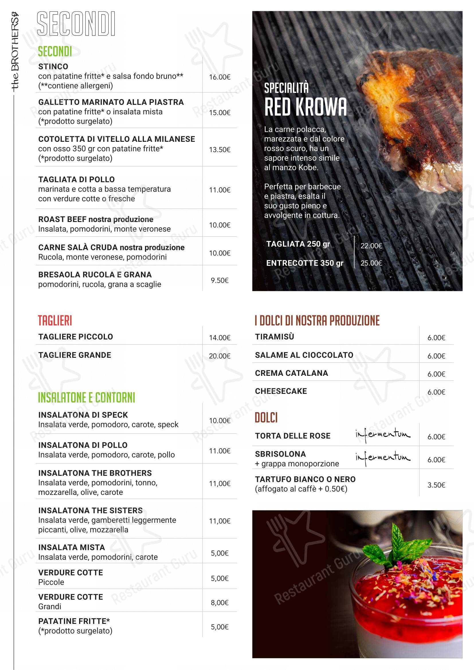 Menu bar per Bar the Brothers pub & bar