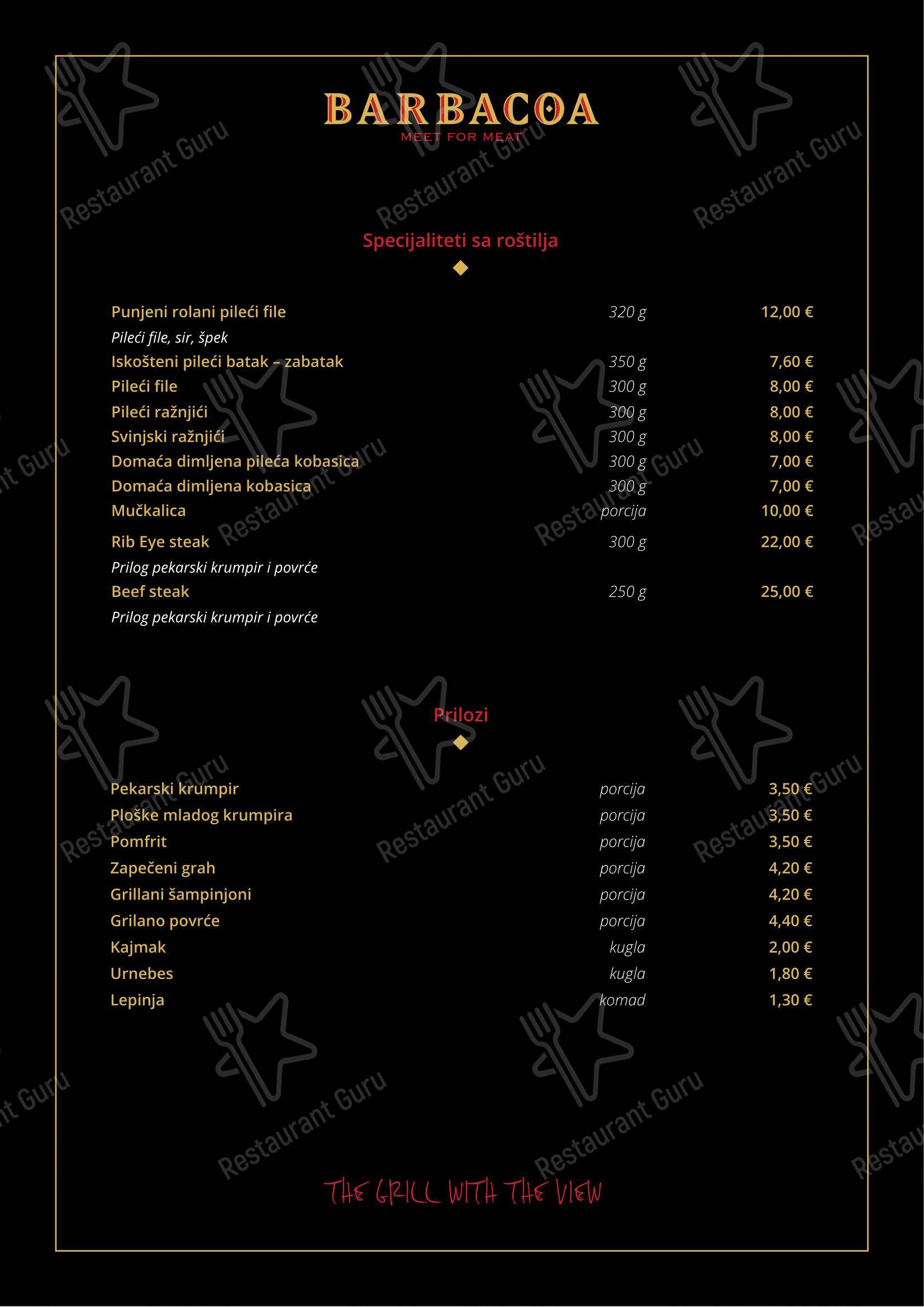 Menu per Barbacoa in Fiume