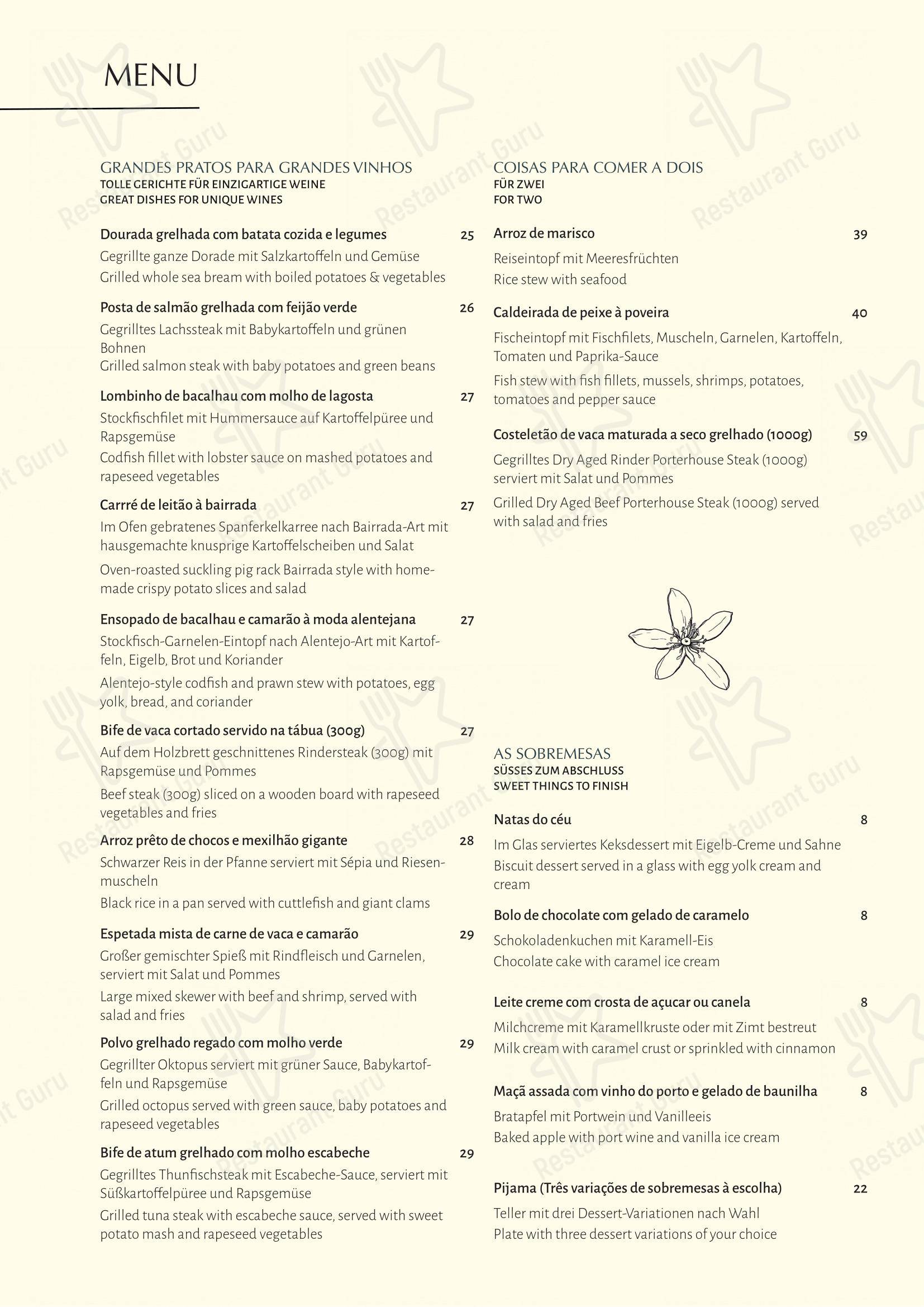 Menu at DONA LINDA restaurante, Munich