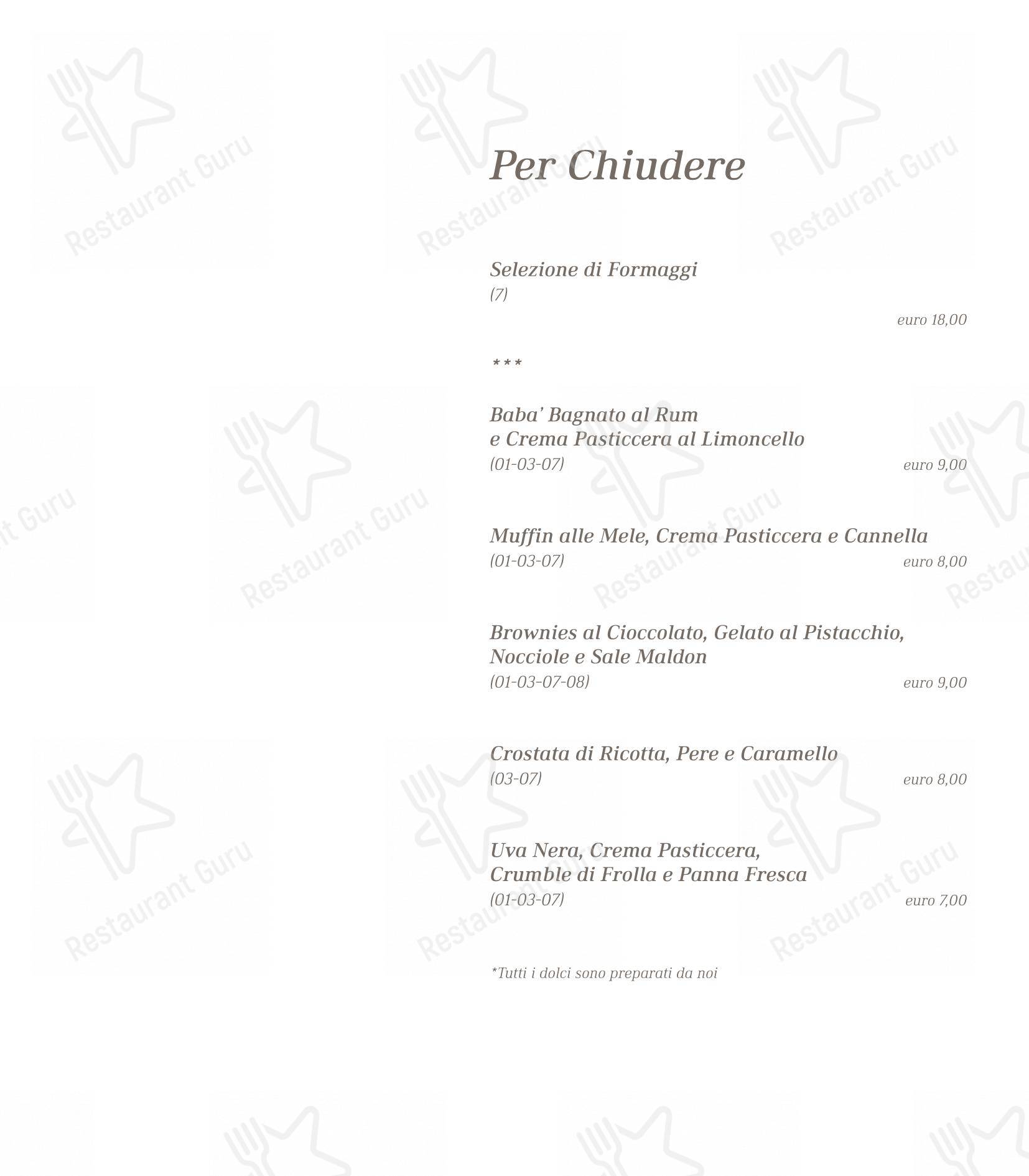 Menu bar per Da Bacco Osteria Gourmet in Monza