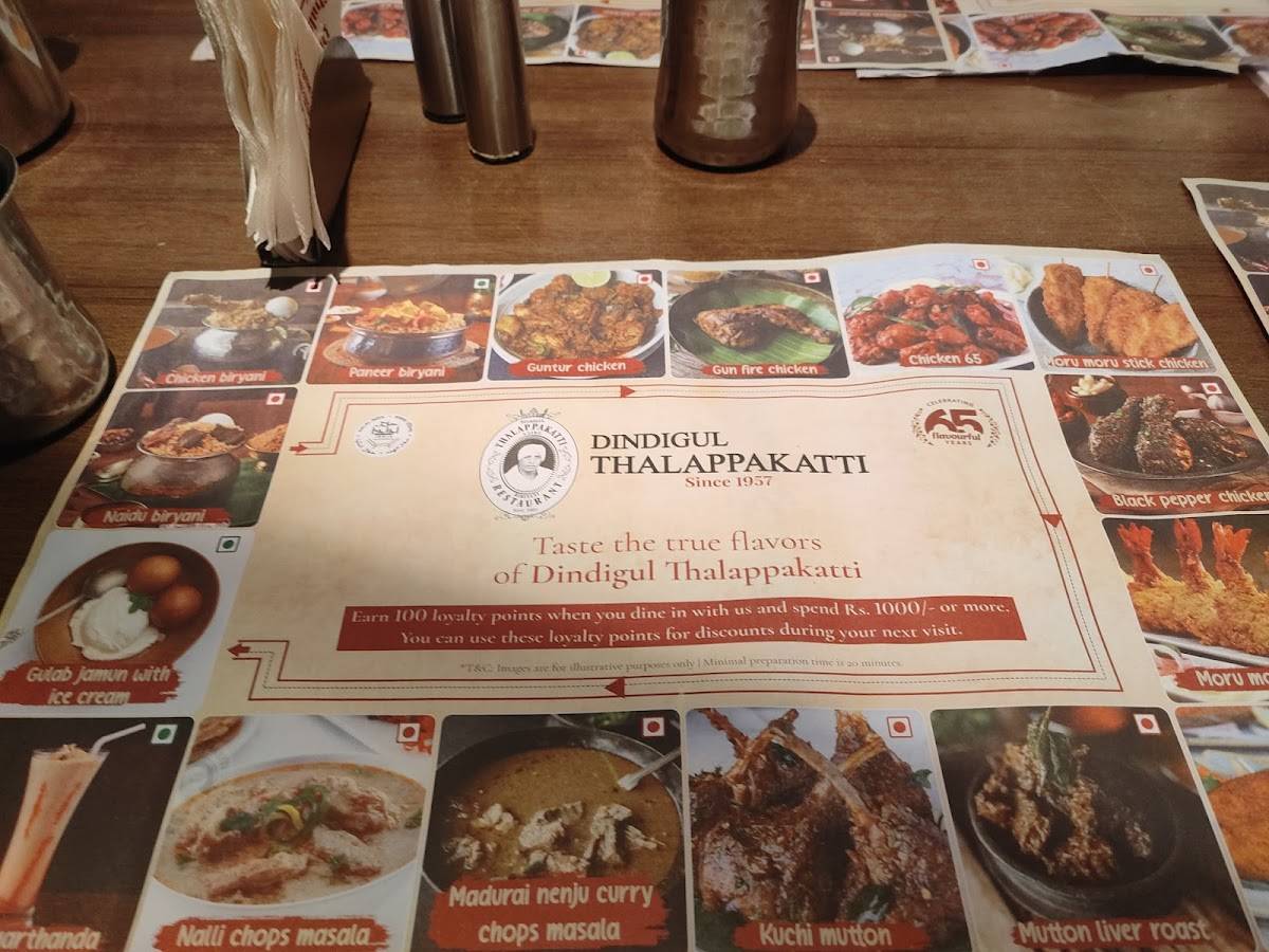 Dindigul Thalappakatti Restaurant - Chinthamani menu