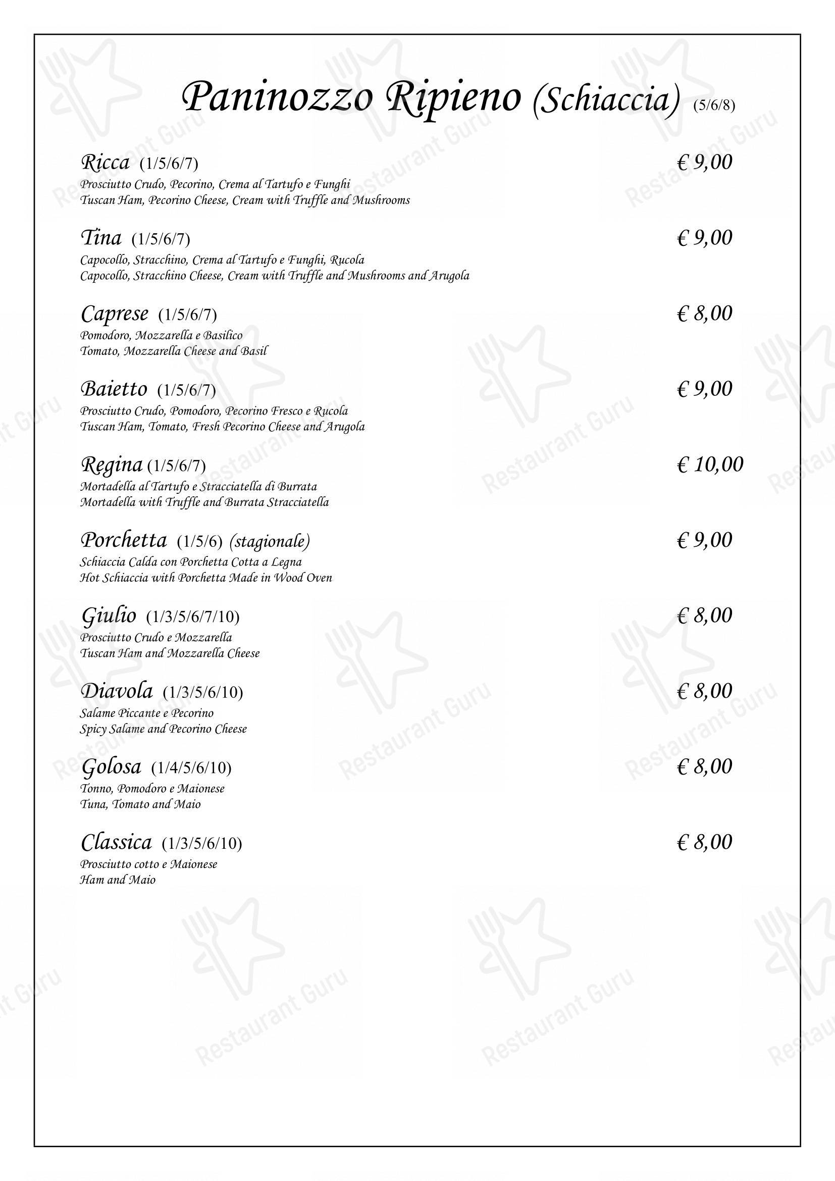 Menu di Enoteca di Piazza - Menu bar